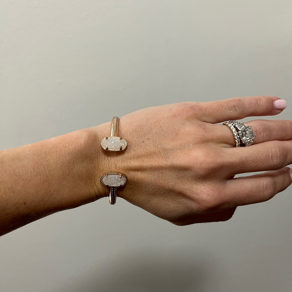 Rose gold and quartz Kendra Scott cuff